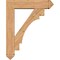 Ekena Millwork Merced Arts and Crafts Smooth Bracket w/ Offset Brace, Western Red Cedar, 7 1/2"W x 32"D x 40"H BKT0806X32X40MRC03SWR - alternate 4